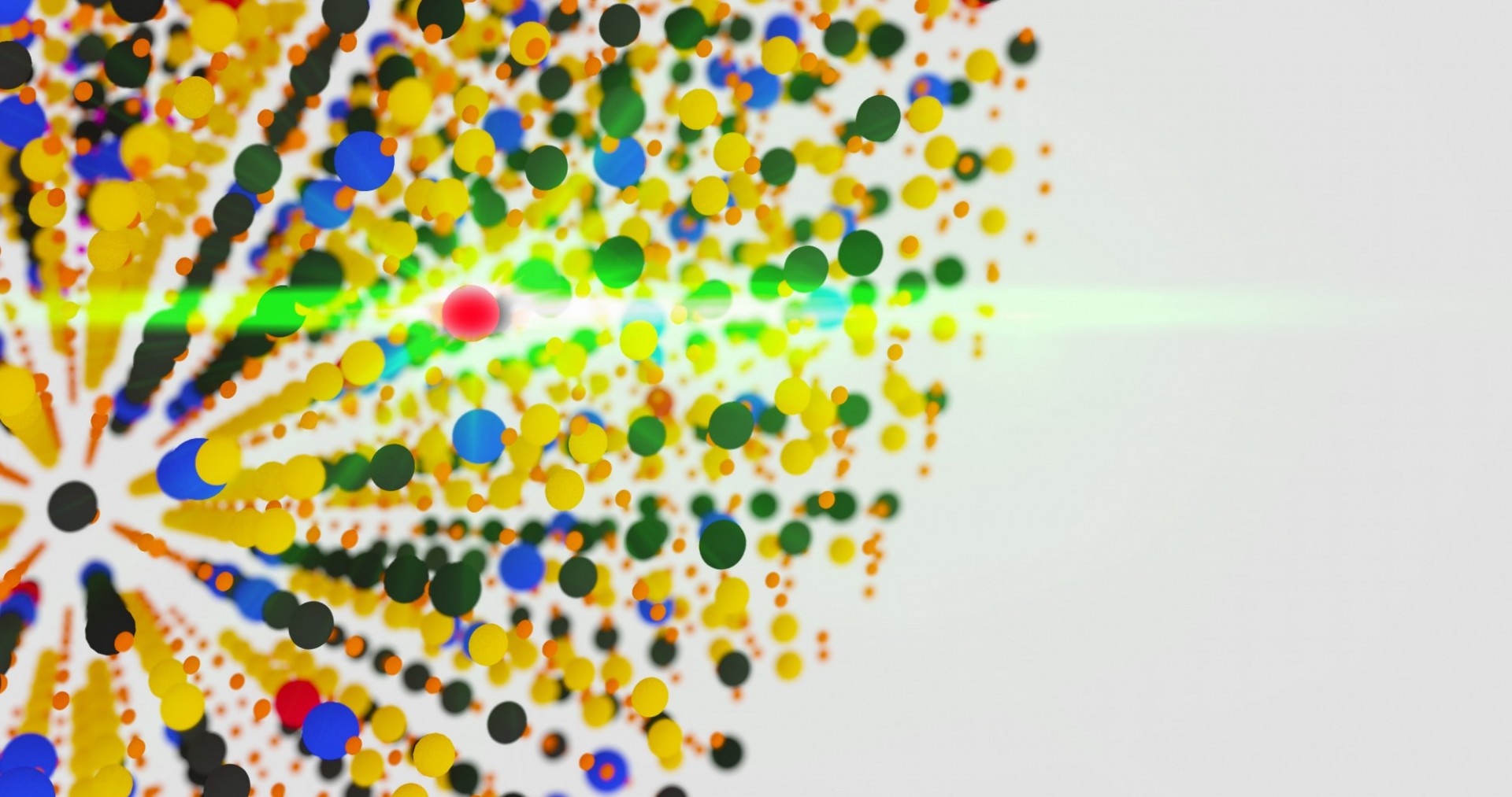 Rendering of the crystal structure of a lanthanide-based upconverting nanoparticle