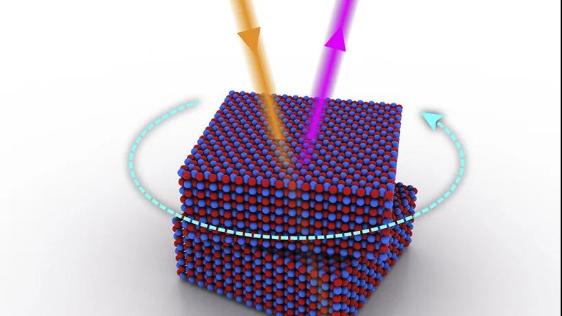 Second harmonic generation from an interface between two crystals of hexagonal boron nitride twisted relative to one another